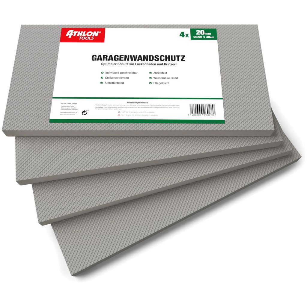 ATHLON TOOLS 4x MaxProtect Premium Garagen-Wandschutz - Produktbild 