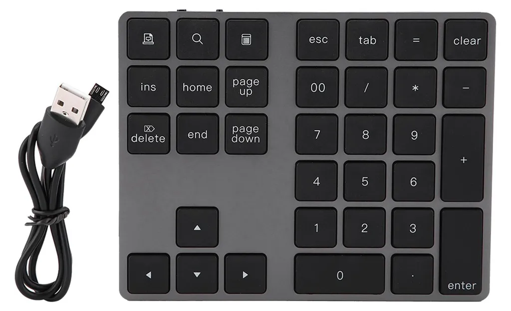 Pavé numérique sans fil 34 touches et clavier de jeu noir pour gamer exigeant