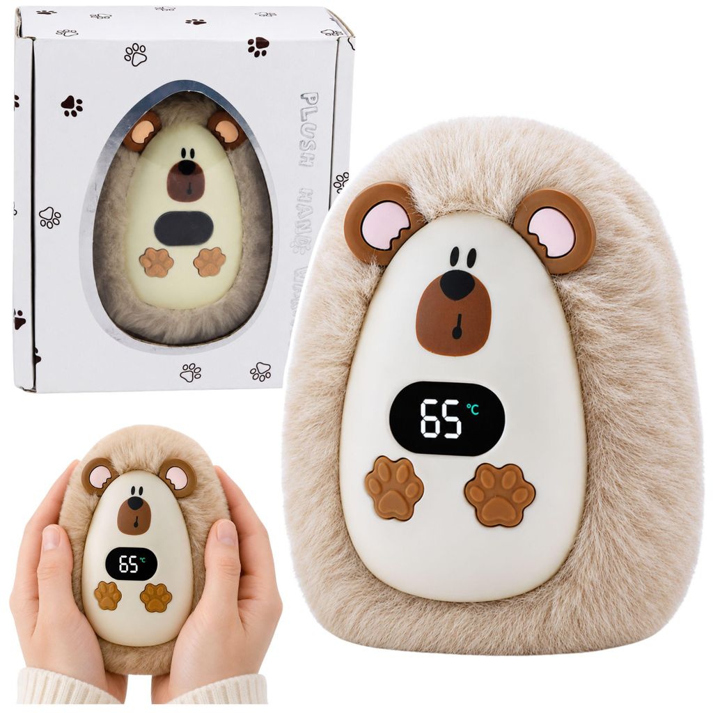 Peluche Hérisson Chauffe-Mains Rechargeable Beige 45°c / Image du produit 