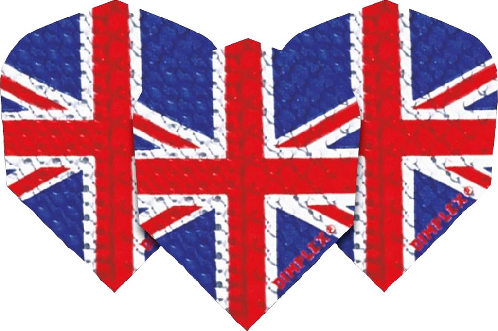 Harrows - Dart Flights "Dimplex Square", Union Jack CS434 (Einheitsgröße) (Rot/Weiß/Blau)