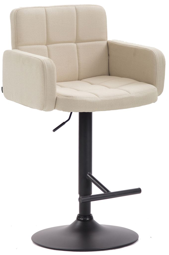 TPFLiving Barhocker Lausanne Gestell schwarz Stoff Creme