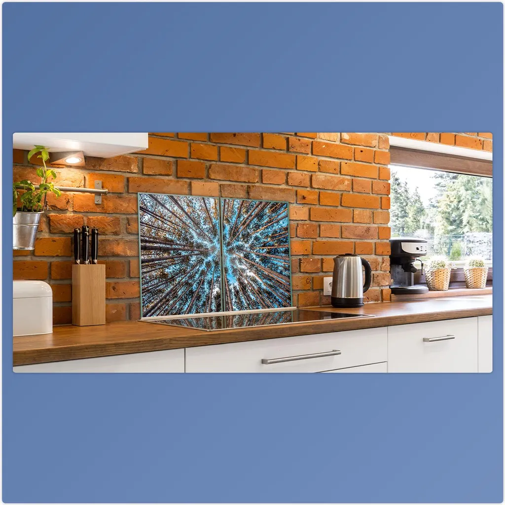 2 Piastre Coprifuoco In Vetro Di Sicurezza Per Piani Cottura - 30x52 Cm X 4 Mm, Multiuso: Protezione, Tagliere, Sottopentola, Paraschizzi, Piatto Da Portata - Marrone