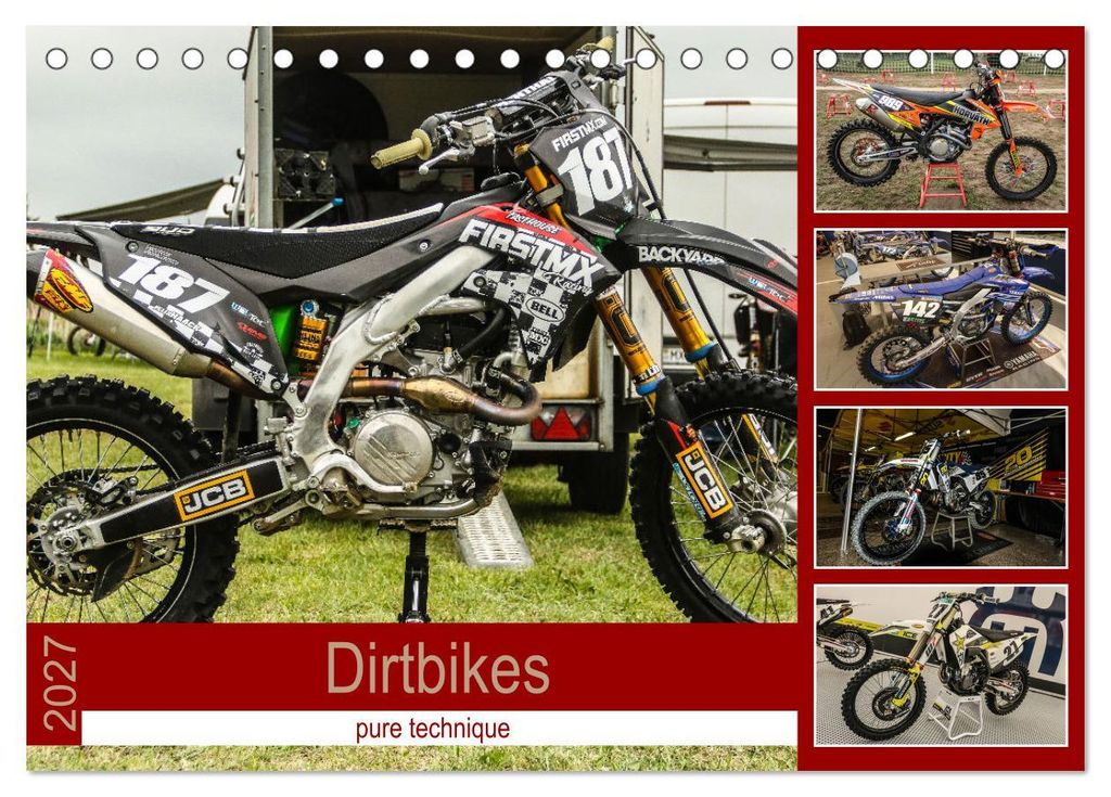 Dirtbikes - pure technique (Tischkalender 2027 DIN A5 quer), CALVENDO Monatskalender