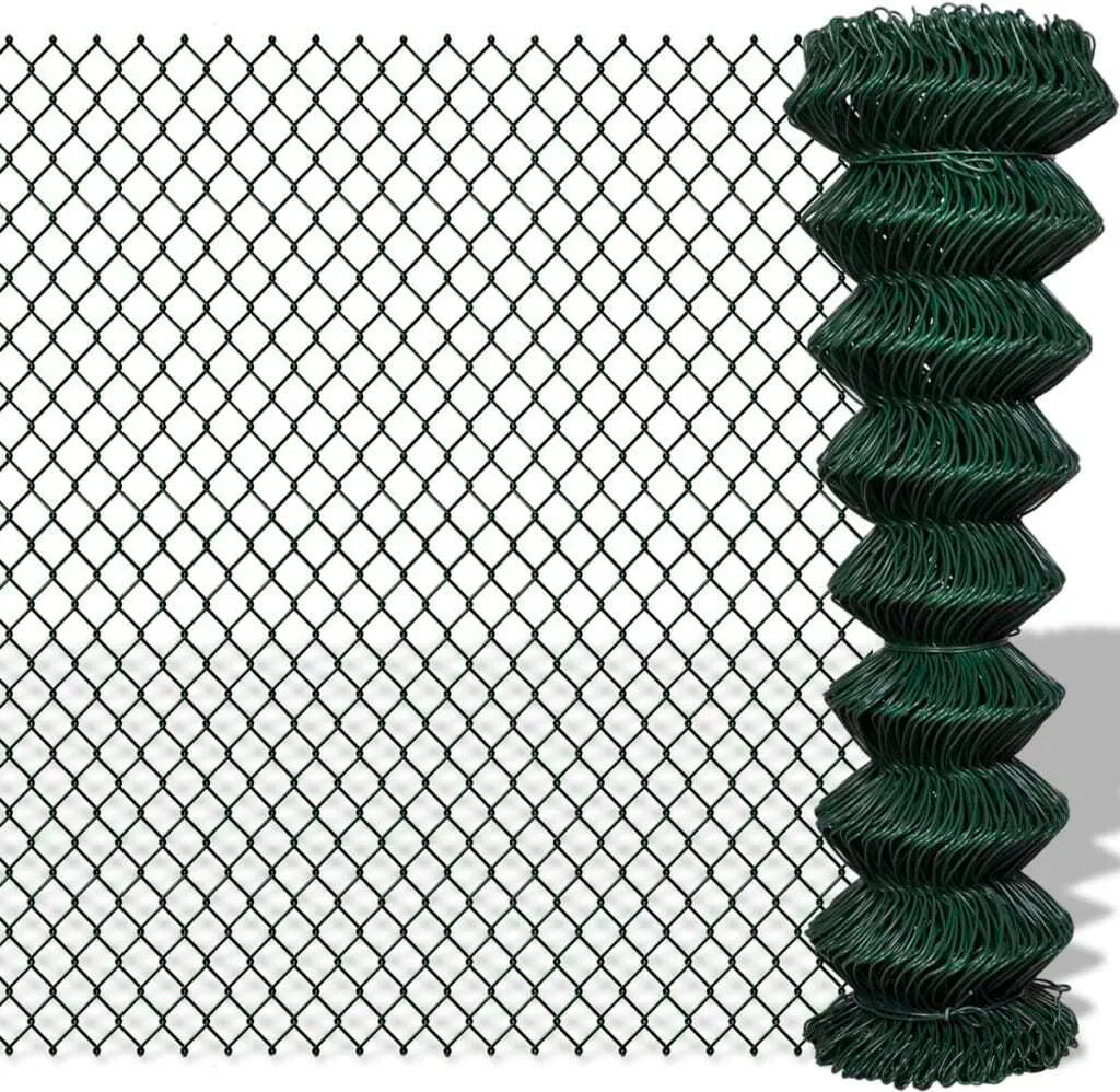 Clôture grillagée en acier 1,5x25 m vert pour jardin et délimitation