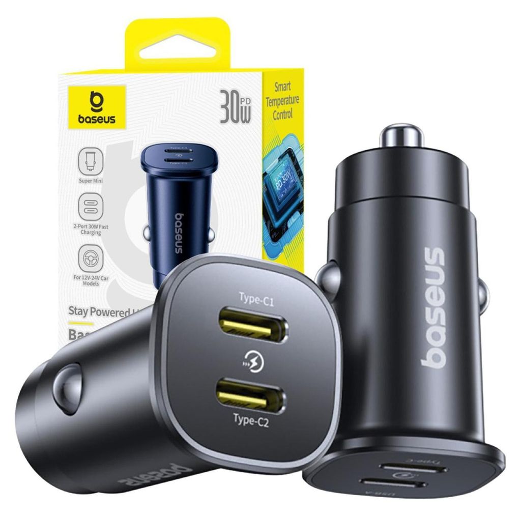 Baseus Gotrip 2 X Caricabatterie da auto Usb-C 30W - Nero Immagine del prodotto 