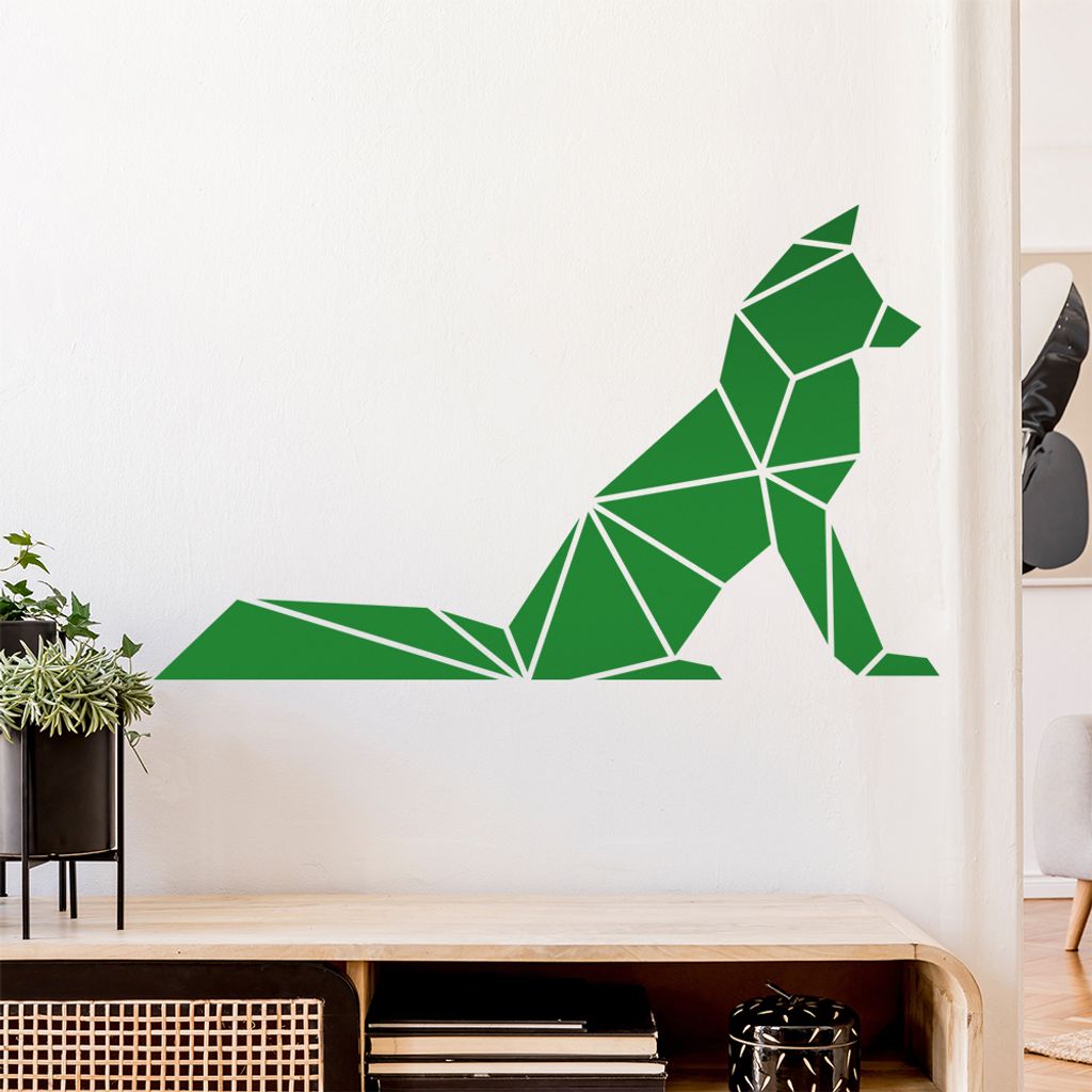 Papierfalten Fuchs Wandtattoo Wandaufkleber Wall Sticker - Dekoration, Küche, Wohnzimmer, Schlafzimmer, Badezimmer