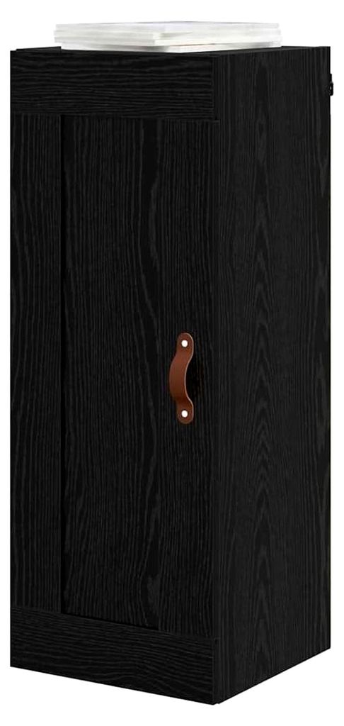 Hängeschrank für Badezimmer, Hängeschrank, Eiche, Schwarz, 34,5 x 34 x 90 cm, Holz