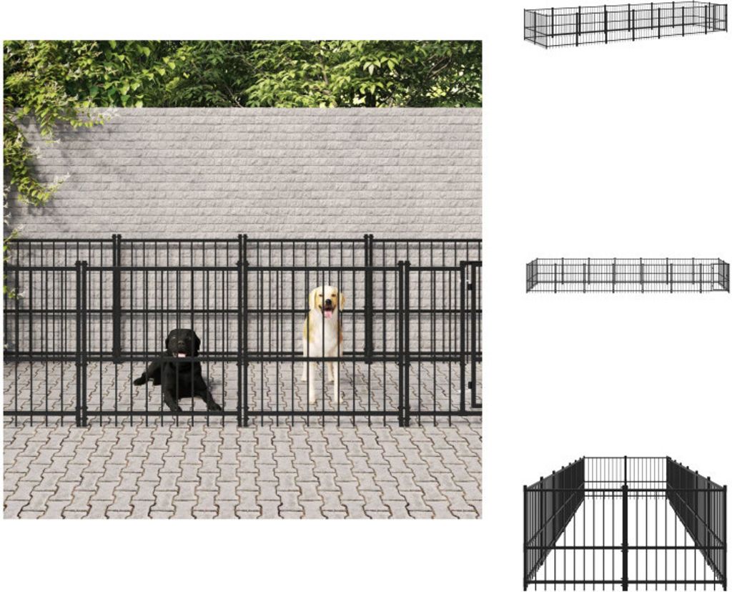 vidaXL Outdoor-Hundezwinger Stahl 13,14 m² - Hundezwinger & -ausläufe