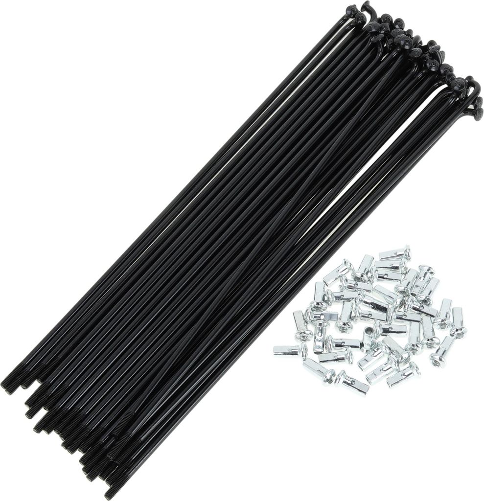 1 Satz Universal-Fahrradspeichen 12G 187mm Länge Fahrradrad-Speichen-Nippel Schwarz Kohlenstoffstahl