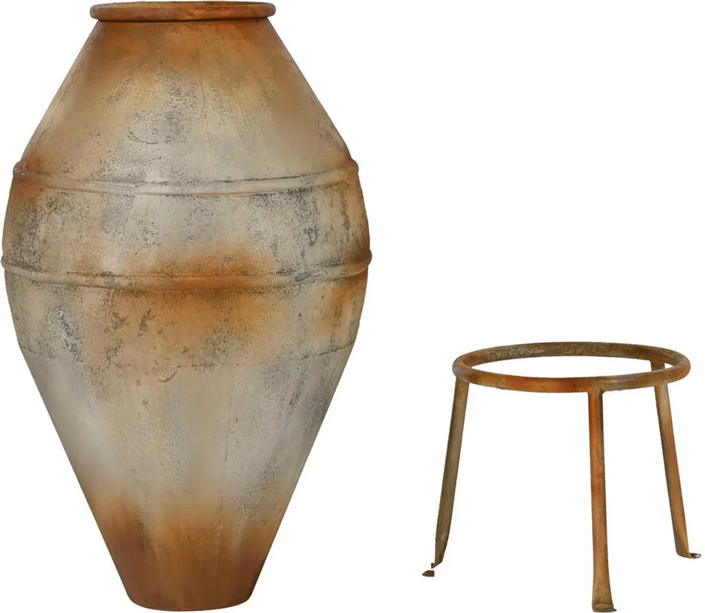 Grand Vase de Sol en Métal Beige Home ESPRIT - Objet Déco XXL 93 cm