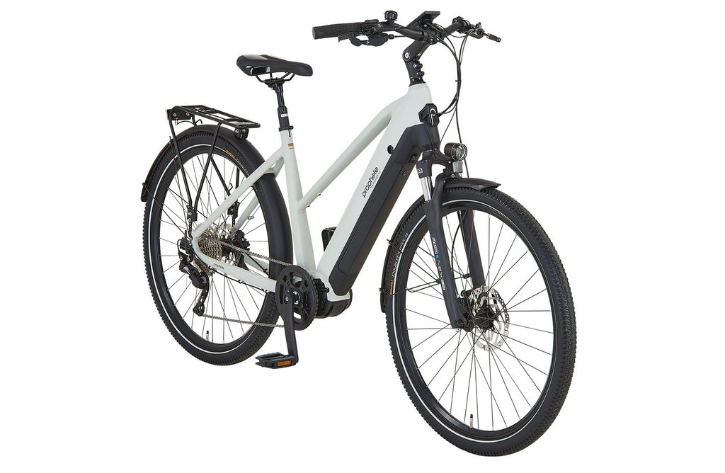 PROPHETE ENTDECKER 5.0 Damen Trekking E-Bike 28" | AEG Mittelmotor 48 V 100 Nm, 800 Wh Akku, Shimano Deore 10-Gang, Hydraulische Scheibenbremsen