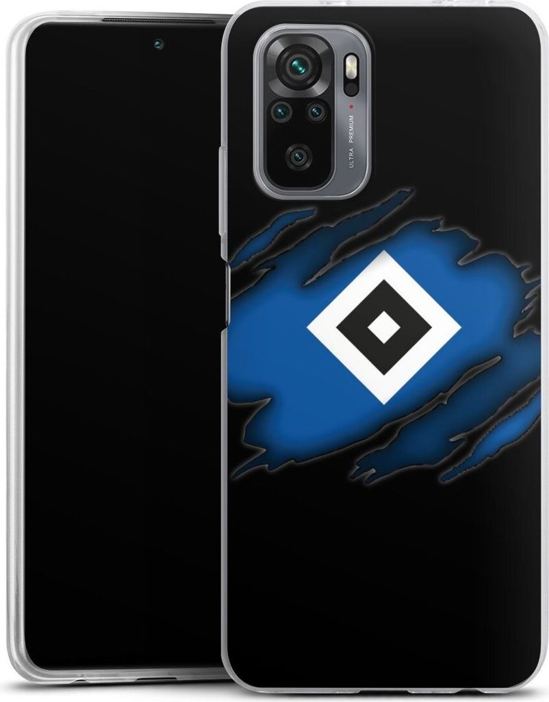 DeinDesign Slim Hülle für Xiaomi Redmi Note 10 4G Silikon Case Ultra Dünn Handyhülle HSV Hamburger SV Offizielles Lizenzprodukt