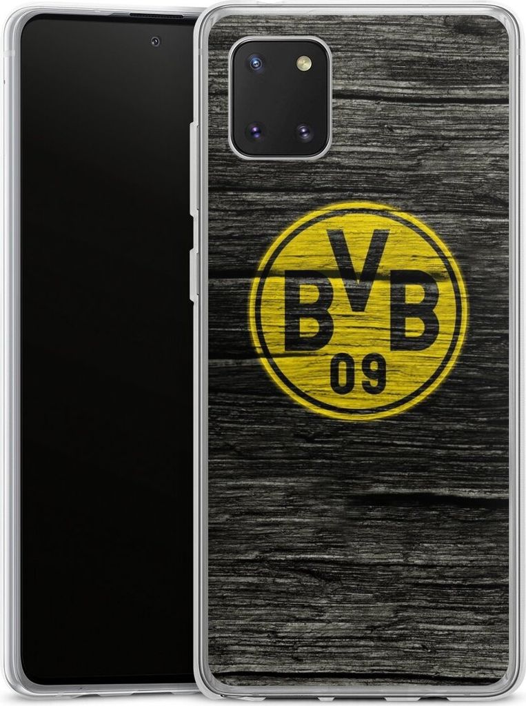 DeinDesign Handyhülle für Samsung Galaxy Note 10 lite Silikon Hülle Case Smartphone Schutzhülle BVB Borussia Dortmund Holzoptik