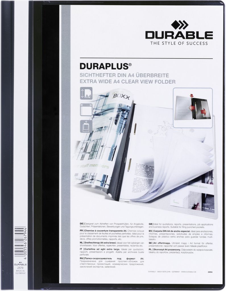 DURABLE Präsentationshefter DURAPLUS® A4+, 257901 schwarz Produktbild 