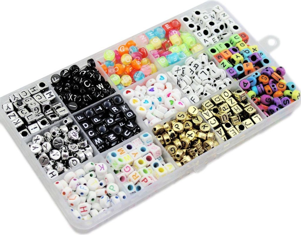 Set de perles en boîte - 6 mm perles de lettres mélange Image du produit 