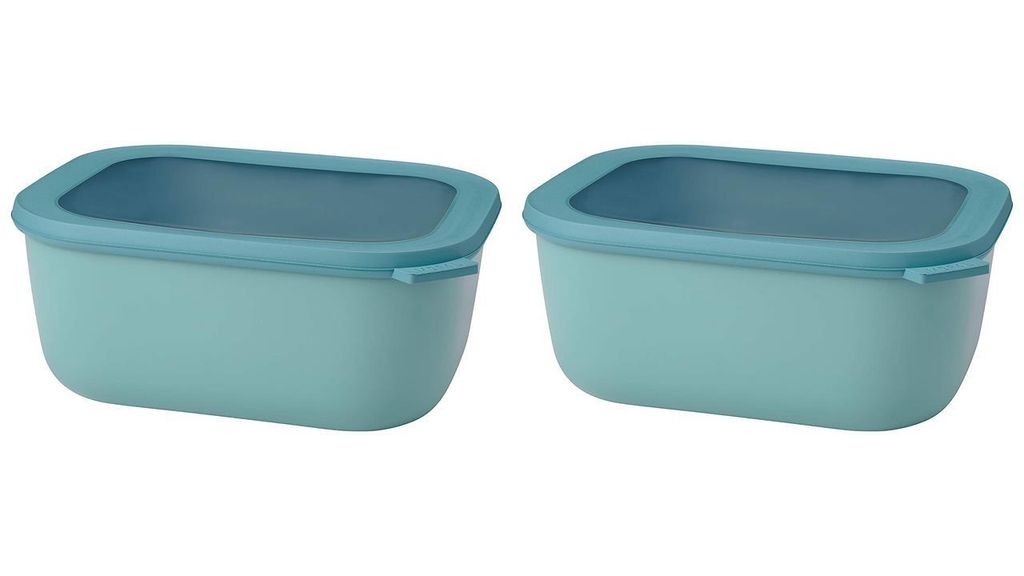 Mepal multischüssel cirqula rechteckig 3000 ml - nordic green 106261092400 + Gratis 4er Set EKM Living Edelstahl Trinkhalme