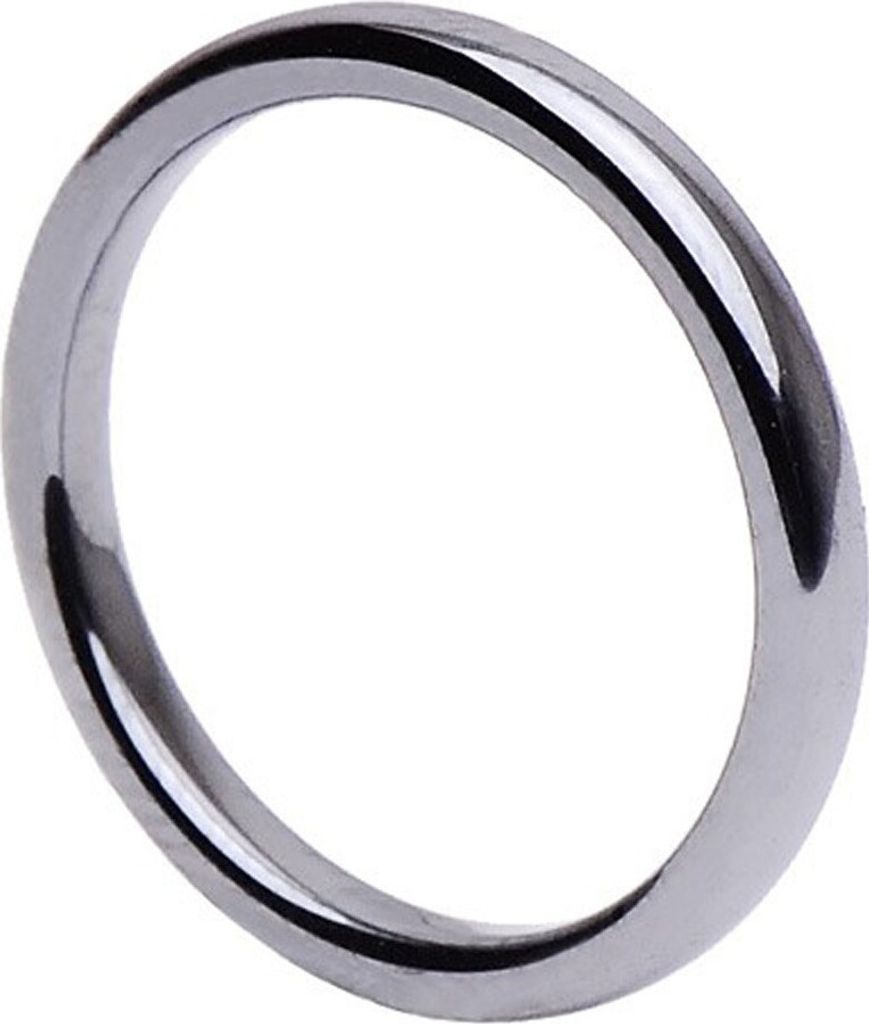 Dünner Ring aus Hämatit 3mm breit rund grau dunkelgrau schmal schlicht Steinring