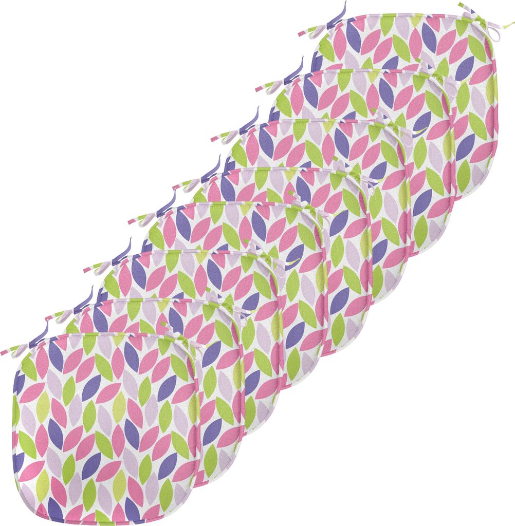 ABAKUHAUS Natürlich Polster für Esszimmerstühle, Botanic Blatt-Muster, Dekoratives wasserfestes Kissen mit Riemen für Küchensitze, 40 cm x 40 ...