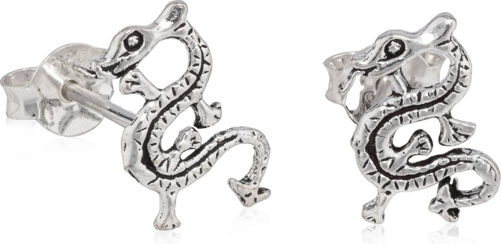 Paar Drache Keltischer Ohrstecker 925 Silber Ohrringe 10x7mm Gothic Ohrschmuck