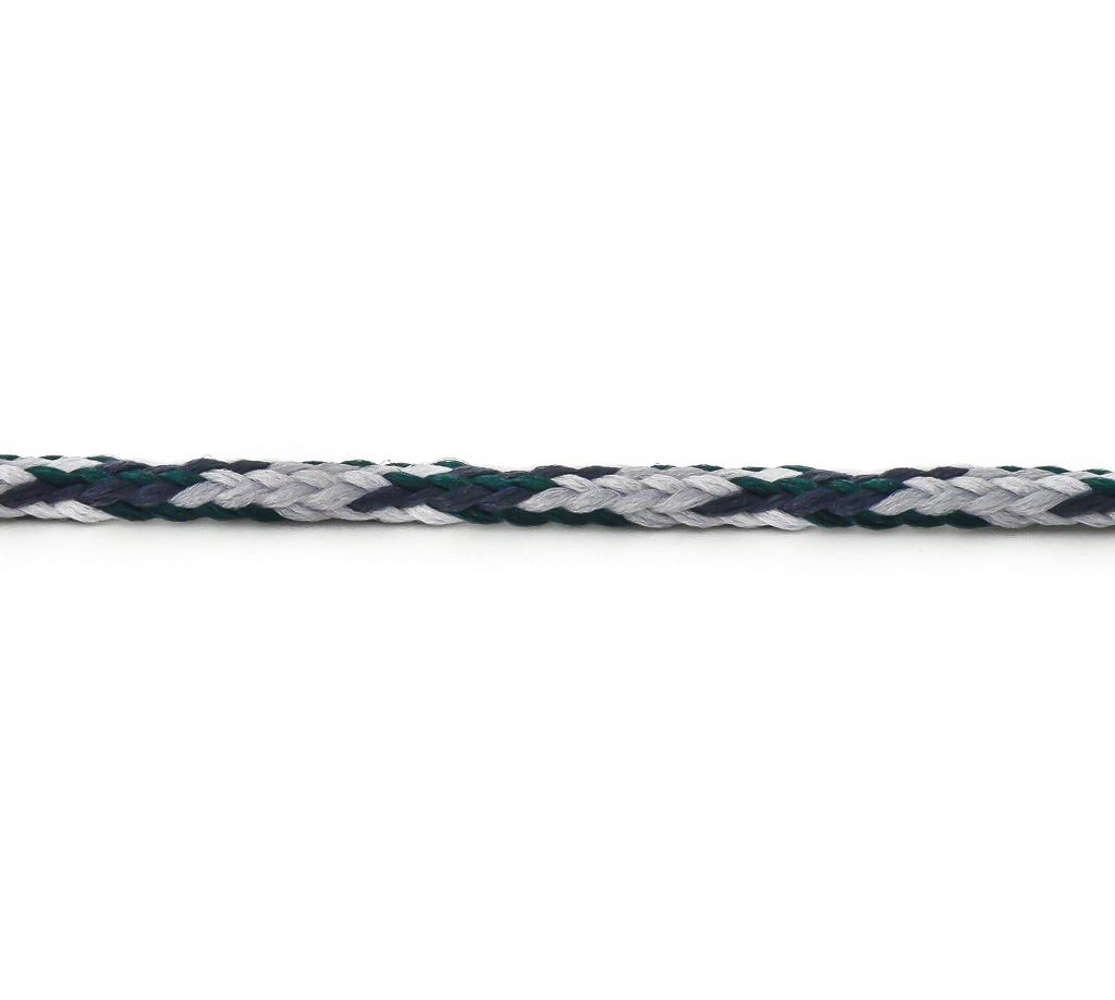 100m Polyester-Schnur 4mm mehrfarbig PES Kordel Polyesterkordel bunt, Farbe:schwarz/grau