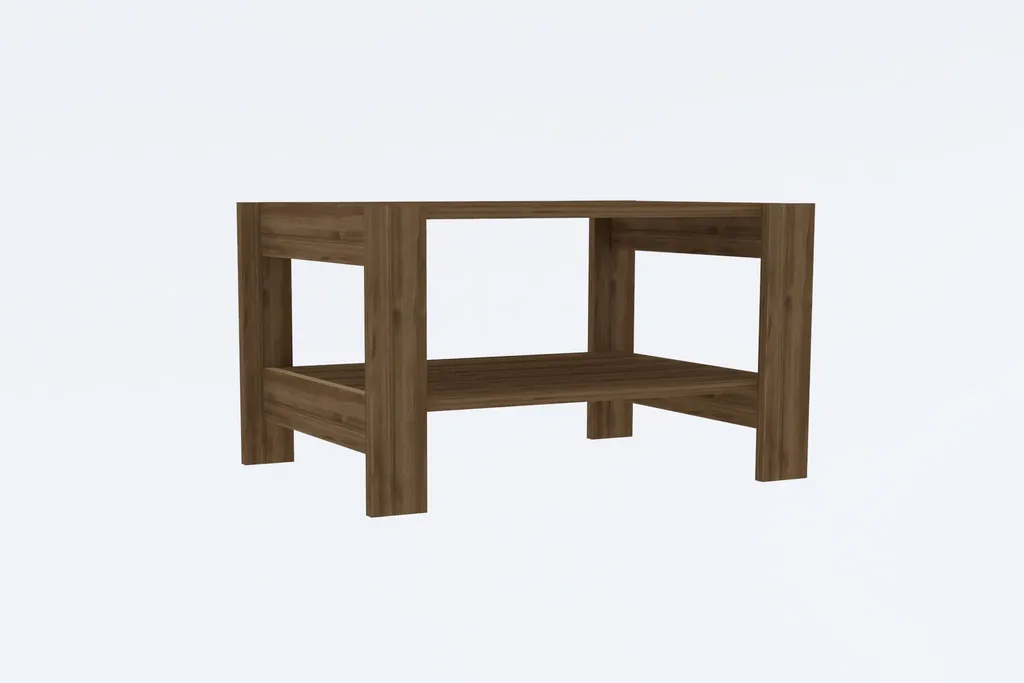 Table Basse Rectangulaire Noyer Herb pour Salon Moderne, 70 cm de Large - 3