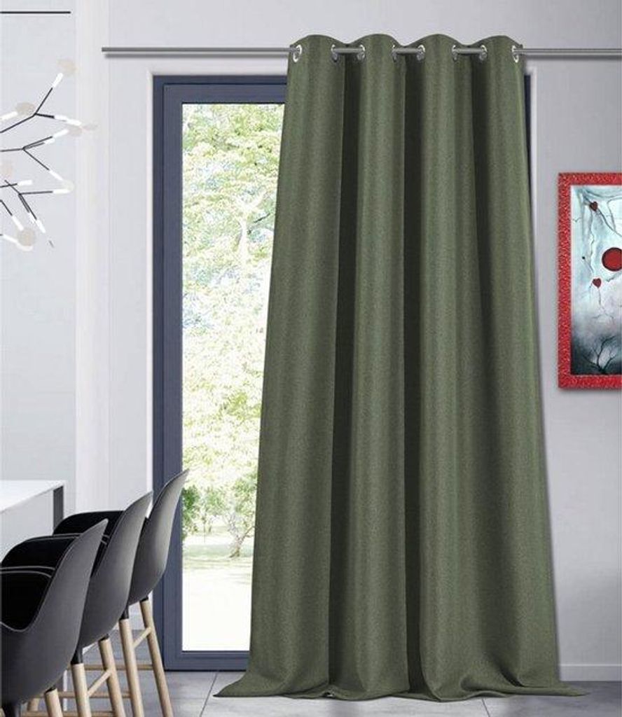 Home Style Fertiger Vorhang – Verdunkelung – Mit Ringen – 135x260 cm – Grün