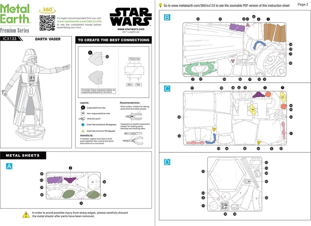 METAL EARTH 3D-Puzzle Star Wars: Darth Vader (ICONX)