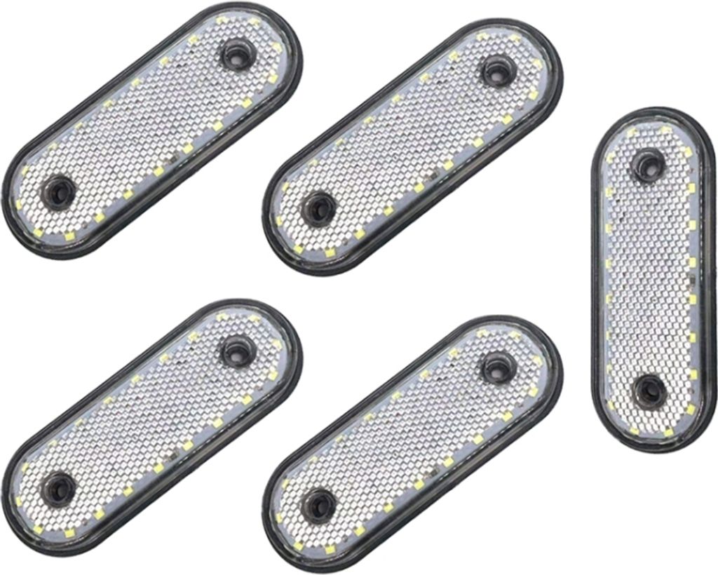 5 PCS MK-095 12/24V 20 LEDs Universal Truck Seitenleuchten LKW Anhänger-Schienenleuchten (Weiß)