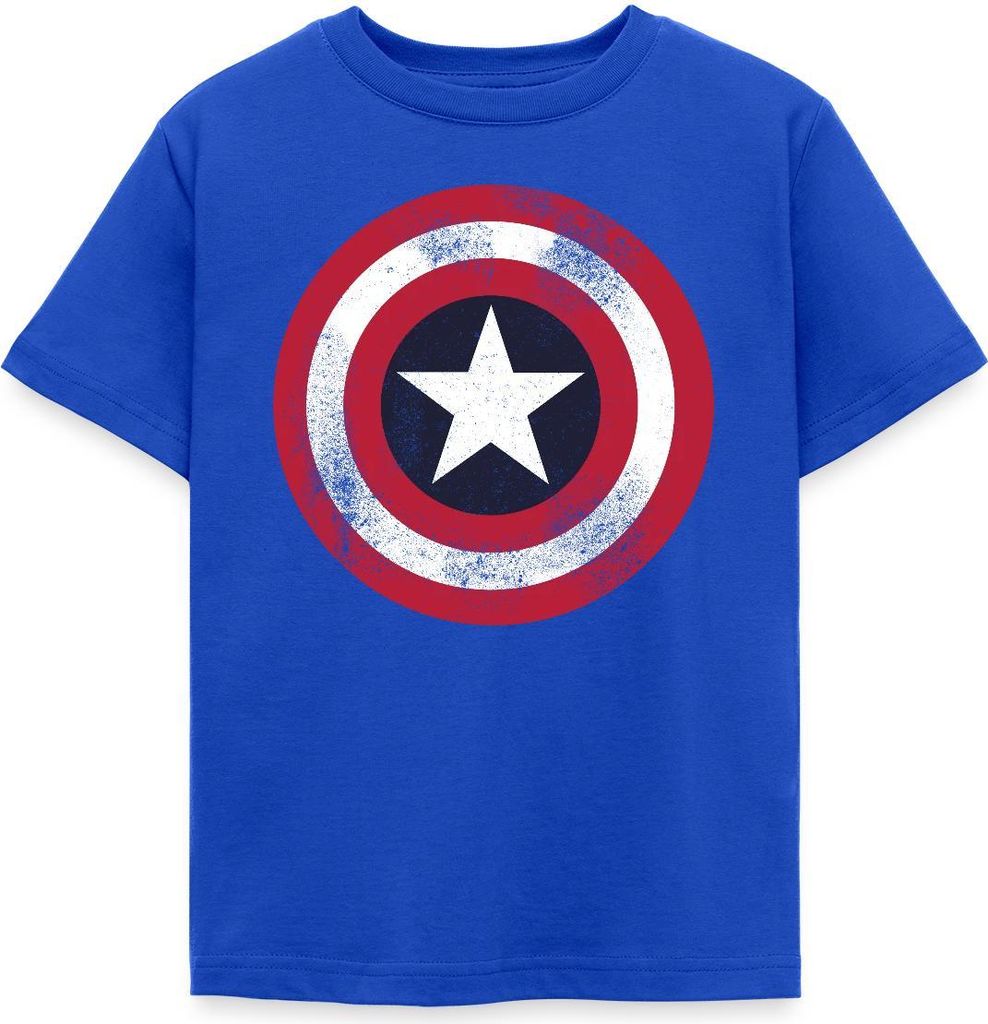 Spreadshirt Avengers Captain America Stern Emblem Kinder T-Shirt, 98/104 (3-4 Jahre), Royalblau