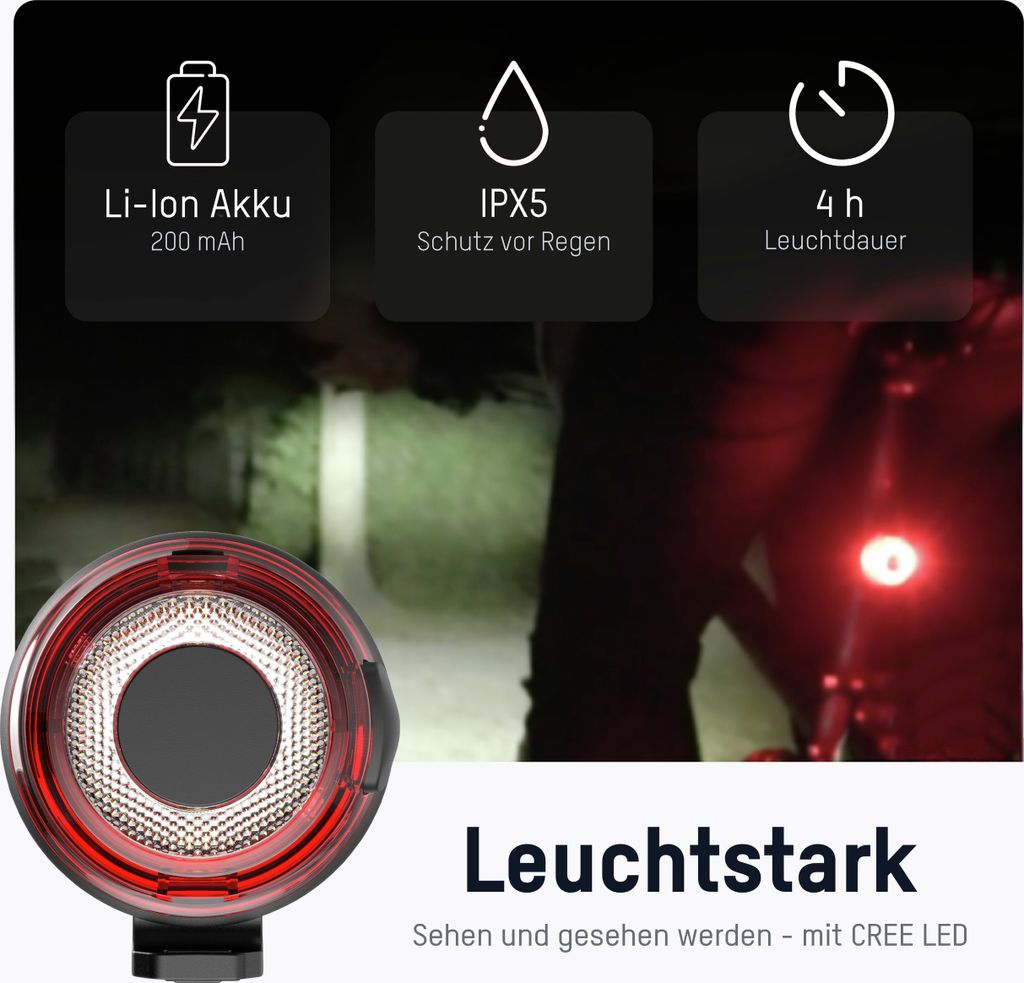 ANSMANN Fahrrad-Rücklicht StVZO zugelassen mit Produktbild 3