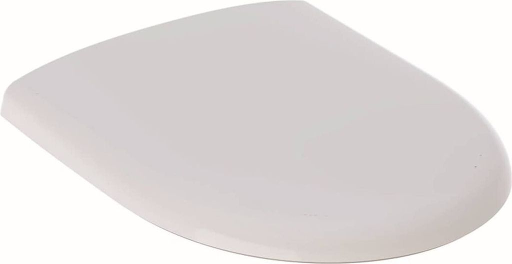 A white toilet seat lid is shown from a diagonal angle against a white background.
