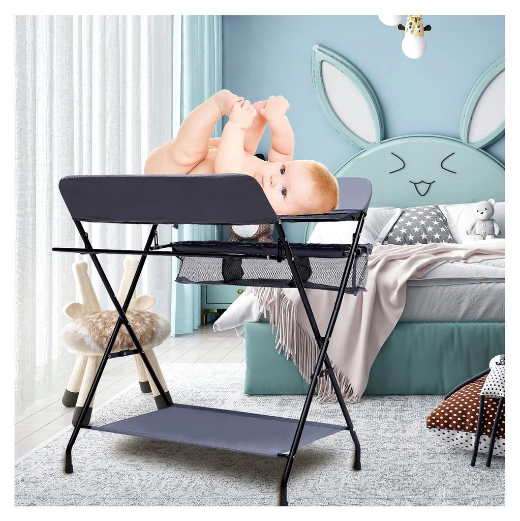 Klappbar Baby Wickeltisch Wickelauflage Tragbarer Wickelkommode Badewanne Wickel Auflage Baby Wickelkombi mit rutschfesten Fußabdeckungen, Sicherh...