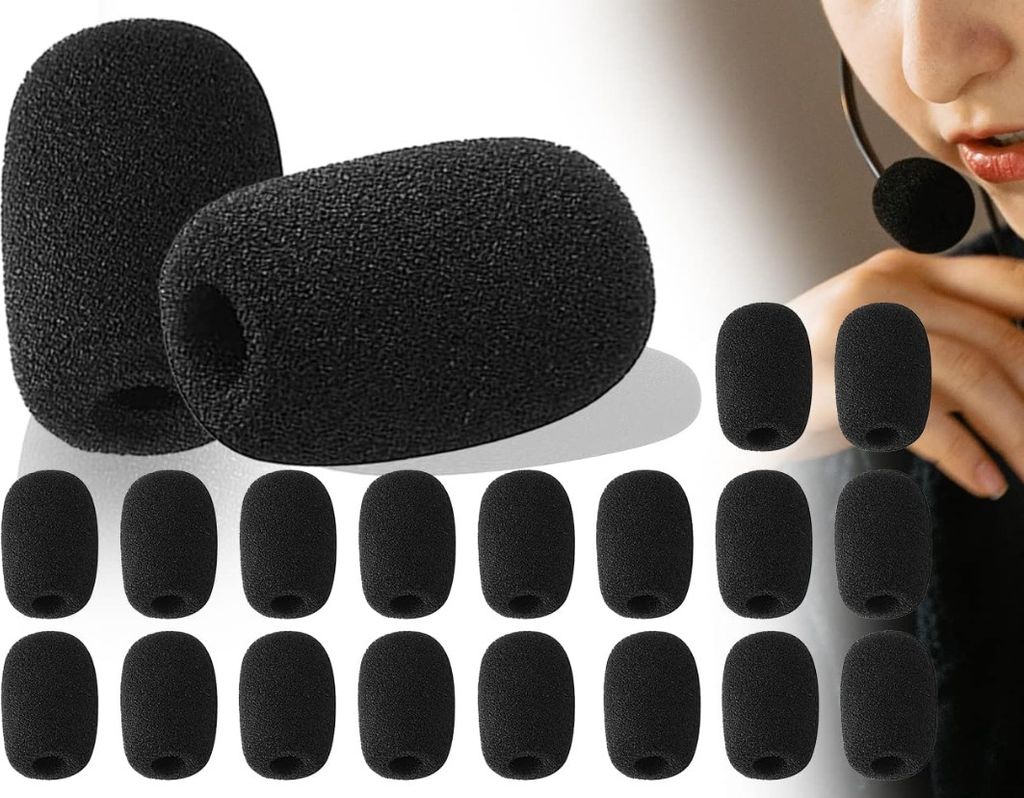 Ersatz Popschutz Kopfhörer Mikrofon Schaumstoff Spuckschutz Windschutz 18 Stück Schwarz