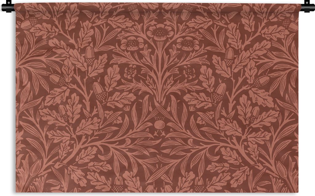 MuchoWow Wandteppich Wandbehang Blätter - Pflanzen - Morris - Braun 150x100 cm Tapisserie Dekoration Wandtuch - Waschbar - Tapisserien - Wand-Decke