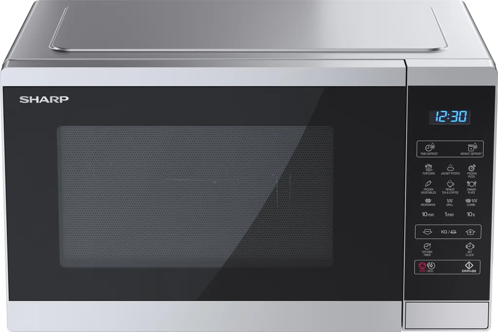 Micro-ondes Combiné Grill Sharp 25L Argent Idéal pour Famille 900W