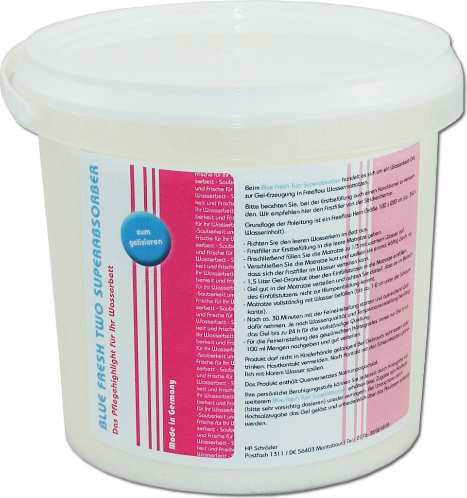 Blue Fresh Two Gelgranulat Superabsorber - Gel für Wasserbett Matratzen, Wasserkerne, Gelbetten - 4,0 kg