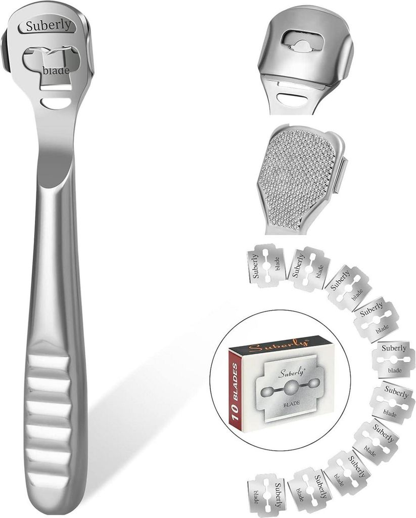 URAQT Hornhauthobel Edelstahl Fußschaber Pediküre 10 Produktbild 