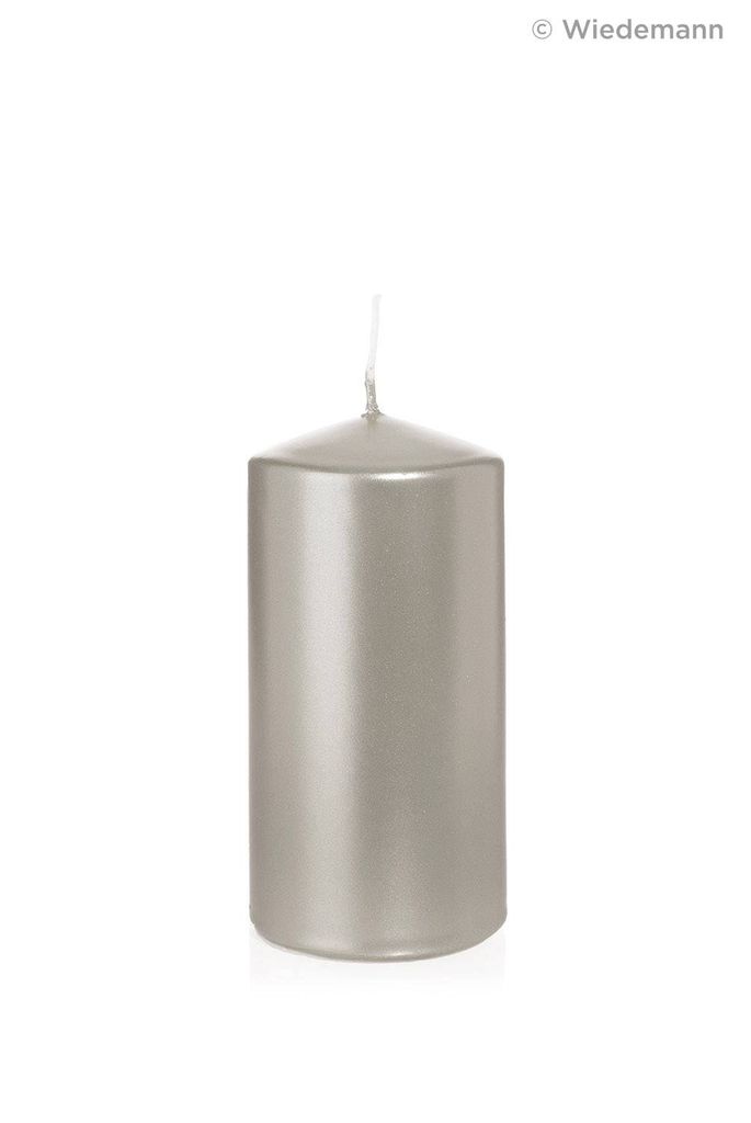 INNA-Glas Adventskerze Rosella, Silber, 12cm, Ø 6cm, 40h - Germany - Säulenkerze