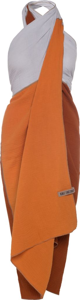 Knit Factory Fay Pareo - XL Musselintuch - Strandtuch - Terra/Rost - 180x130 cm
