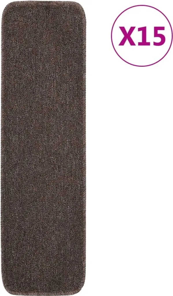 Marchettes d'escalier antidérapantes lot de 15 Marron 75x20 cm Pro