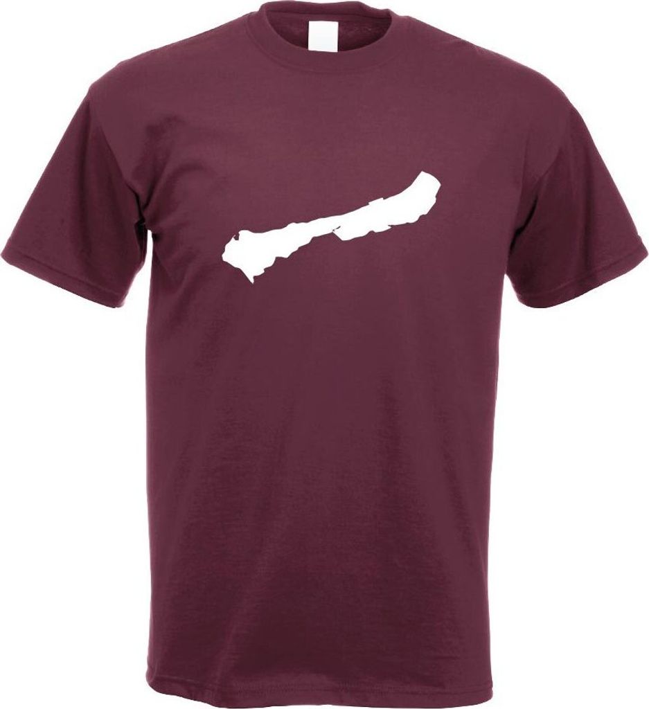 Kiwistar - T-Shirt - Burgund - Langeneß - Deutschland - Insel Motiv Bedruckt Funshirt Design Print - mit Motiv Bedruckt - Funshirt Design - Sport ...