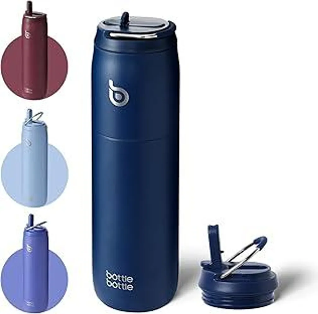Borraccia Termica 1 Litro Blu Indaco | Acciaio Inox con Manico