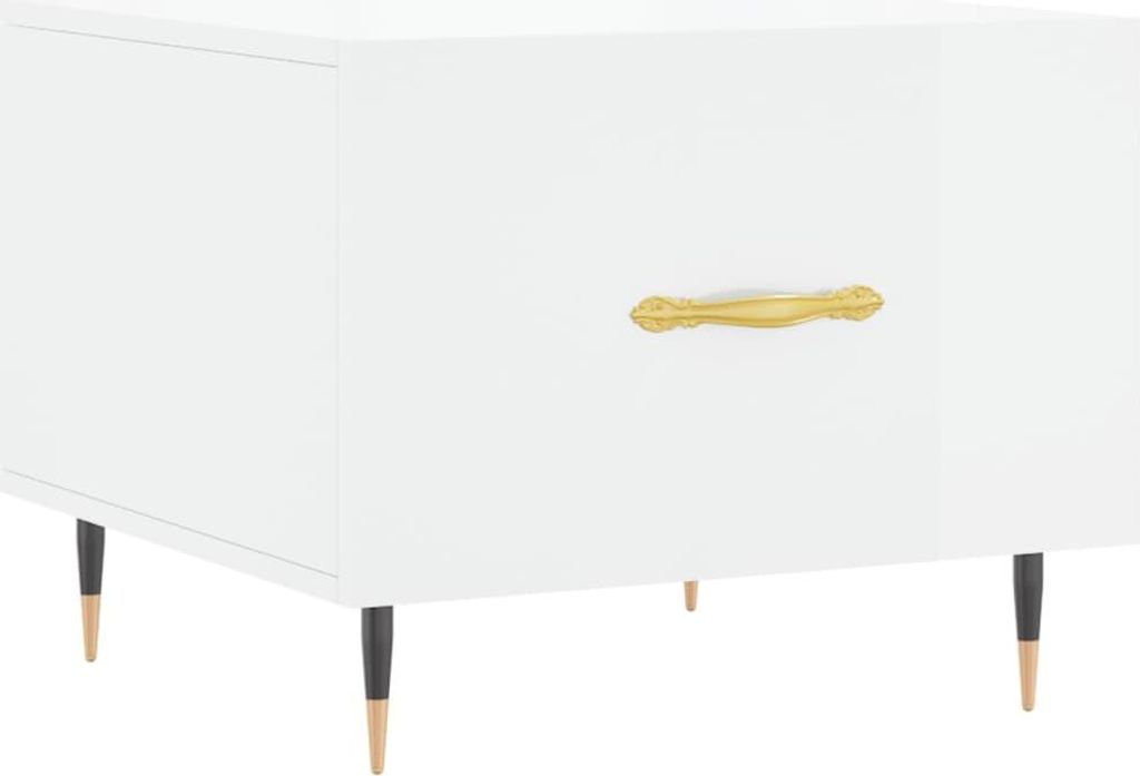 vidaXL Couchtisch Hochglanz-Weiß 50x50x40 cm Holzwerkstoff