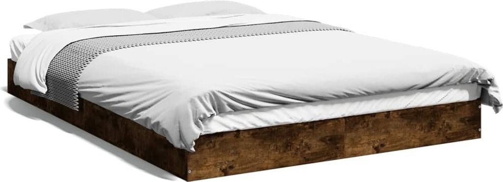 Maison Exclusive - Bettgestell ohne Matratze Räuchereiche 140x200 cm Holzwerkstoff