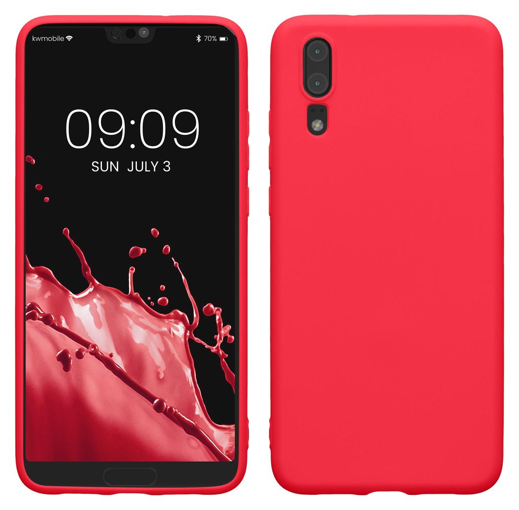 kwmobile Handyhülle für Huawei P20 Hülle - TPU Case - Kabelloses Laden - Schutzhülle Cover in Neon Pink