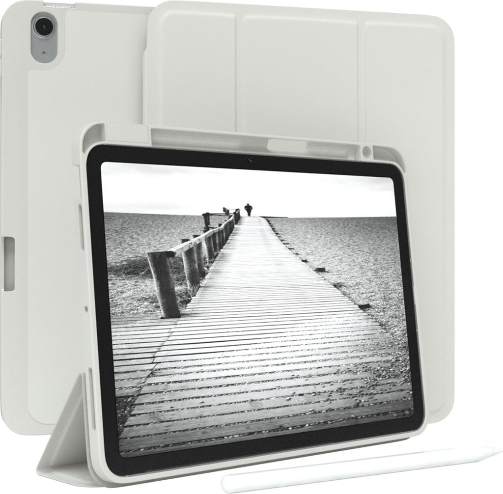 EAZY CASE Smartcase mit Stifthalter für Apple iPad Air 11 (2024) Hülle mit Stifthalterung, Tablet Cover aufstellbar 11 Zoll in Grau