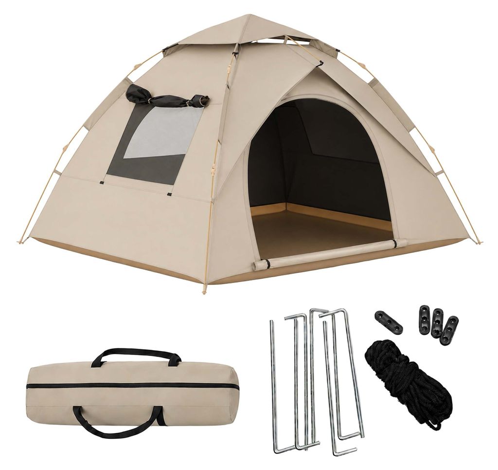 Tenda da campeggio Relaxdays, per 3-4 persone, montaggio Immagine del prodotto 