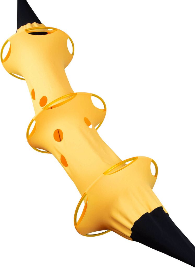 2,50m PSYWORK Schwarzlicht Deko Objekt Psy Tentakel "Yellow Dream", Ø 40cm