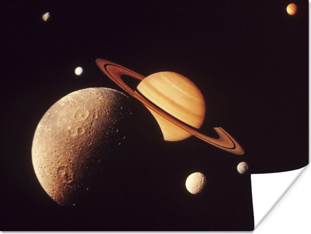 MuchoWow Poster Saturn im Sonnensystem 80x60 cm - Kunst für zu Hause