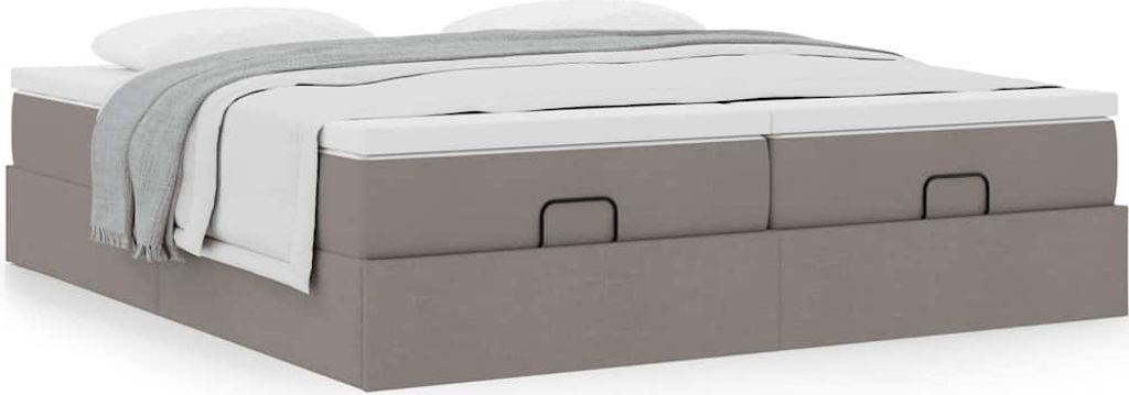 Maison Exclusive - Ottoman-Bett mit Matratzen Taupe 180x200 cm Stoff